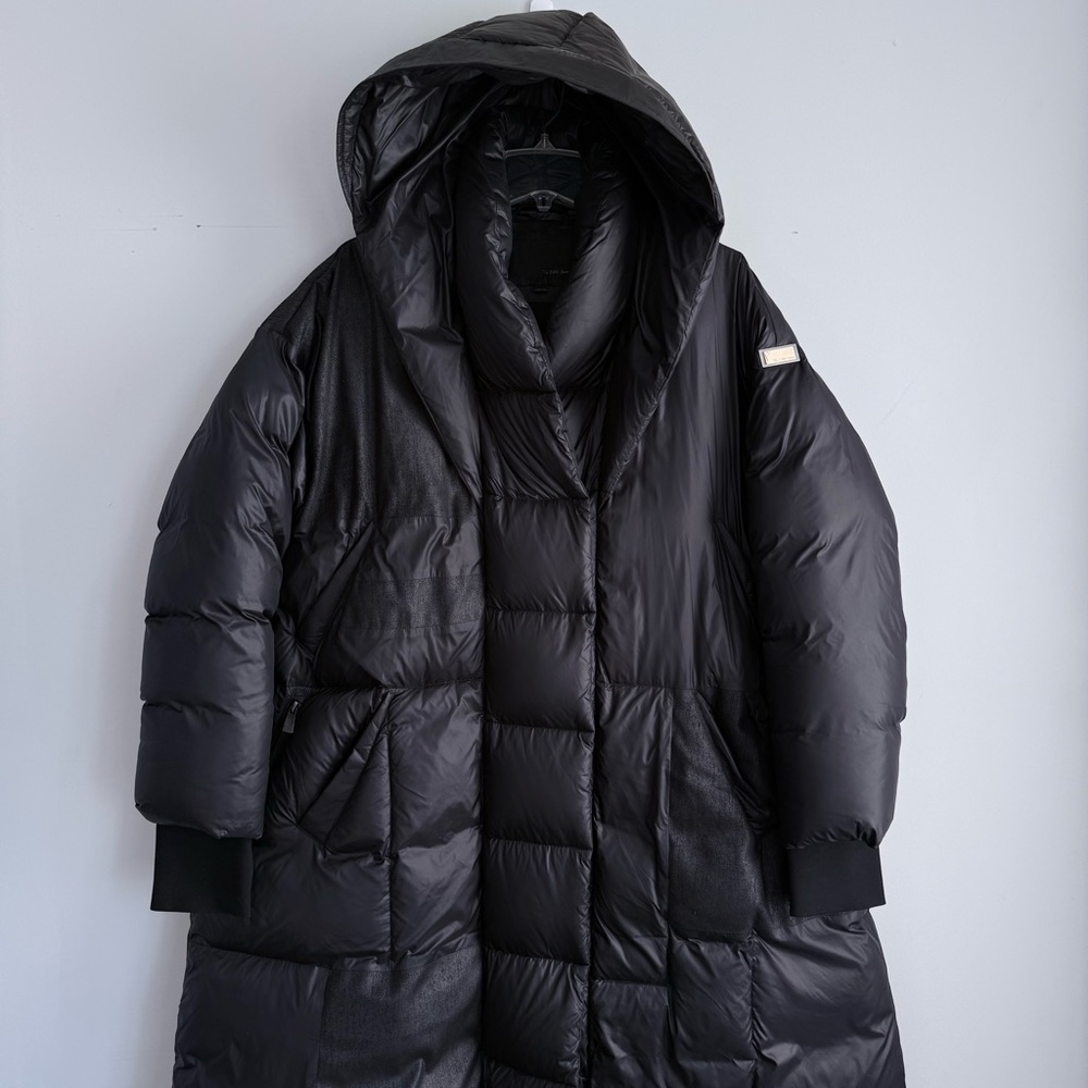 The Eight Senses Black Oversized Cloud Down Puffer Coat Full Length Hooded L OS - Picture 9 of 16